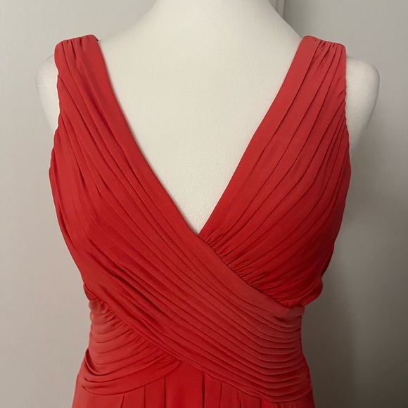 Sangria Coral Long Evening Dress Wedding Guest, Homecoming Dance, Event Size 6 - Picture 4 of 6